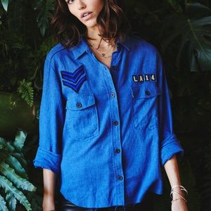 Rails Rare Military Shirt Oversized Patches